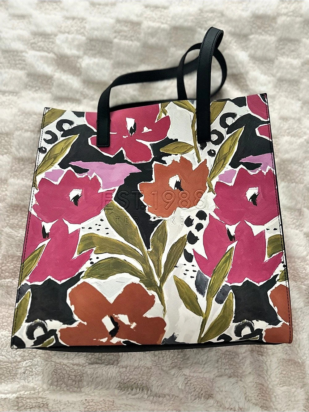 Ted Baker Est 1988 Floral Tote Bag Pink & Black